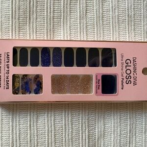 Dashing Diva GLOSS Ultra Shine Gel Press-On Nails - Purple Blue & Gold Glitter